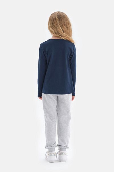Dagi Tricou cu mânecă lungă, albastru bleumarin