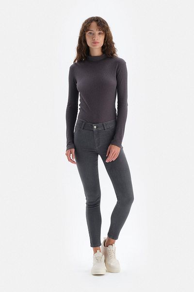 Dagi Anthrazitfarbene Jeans-Push-up-Leggings