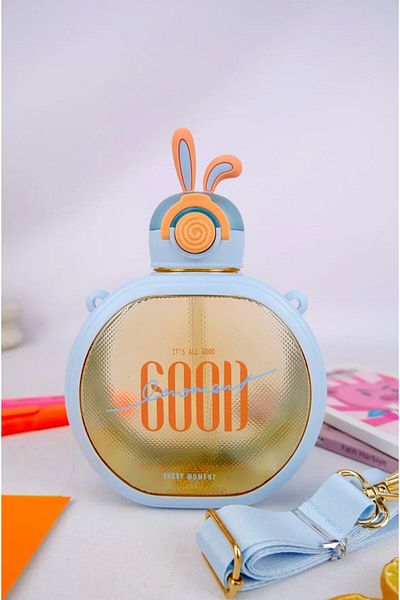 Tohana Rabbit Ear Figured Hanging Healthy Polycarbonate Water Bottle 700 Ml BLUE-PURPLE GIFT