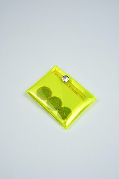 Badger Collection Katlanır Cüzdan Şeffaf Limon -kartlanır Kartlık Erkek Kadın Unisex Minimal Hediye Tasarım Neon Sarı