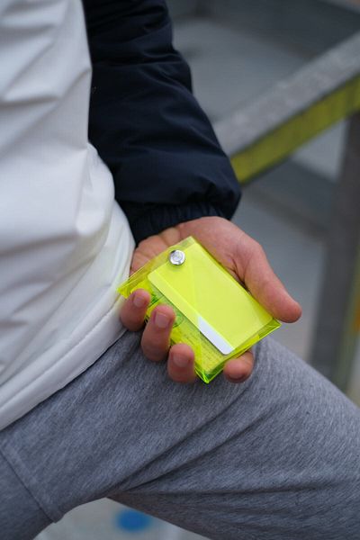 Badger Collection Unisex Minimalist Neongreen Wallet Transparent Lemon-Folding Card Holder Neon Yellow