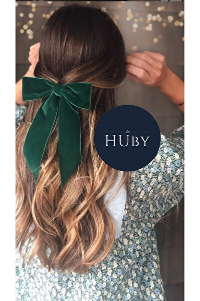 HUby design شريط مخملي - مشبك فيونكة كبير