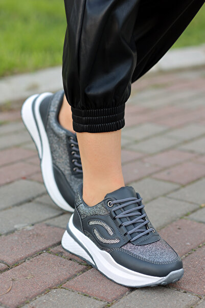 kajal ayakkabı ALFA Sim Detay Tabanlı Ayakkabı - PLATİN