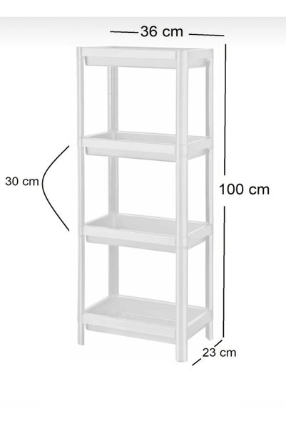 Minty Life Vesken 4 Tier Kitchen Bathroom Organizer Shelf Unit (WHITE)