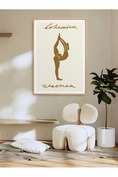HOMEPACK Single Framed Woman Yoga Painting Modern Poster Painting Tk/424