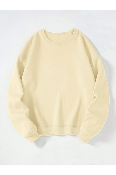 Ginevra Γυναικείο μονόχρωμο φούτερ Oversize Crew Neck Basic