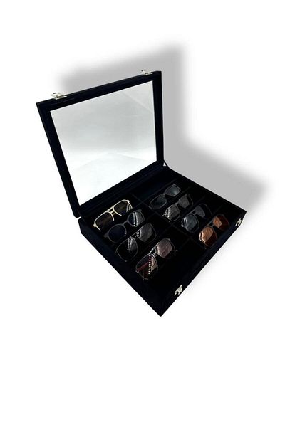 Dijital Çarşı Richbox 10-Piece Glasses Box Alcantara Black