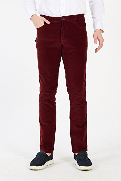 Daniel Voi Kadife Bordo Erkek Regular Fit 5 Cep Pantolon