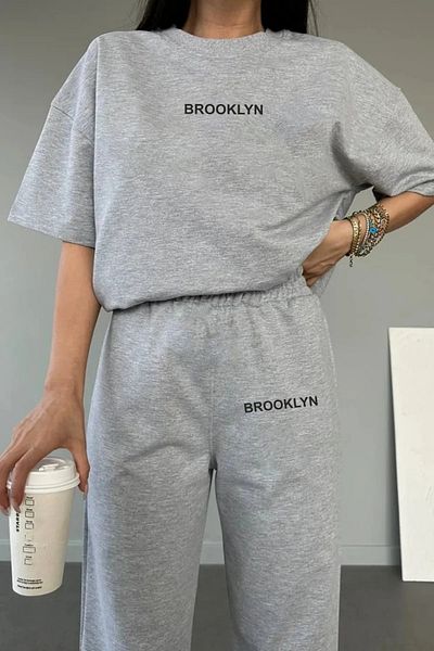 10star Women's Brooklyn Printed Sweatshirt Bottom Top Tracksuit Set