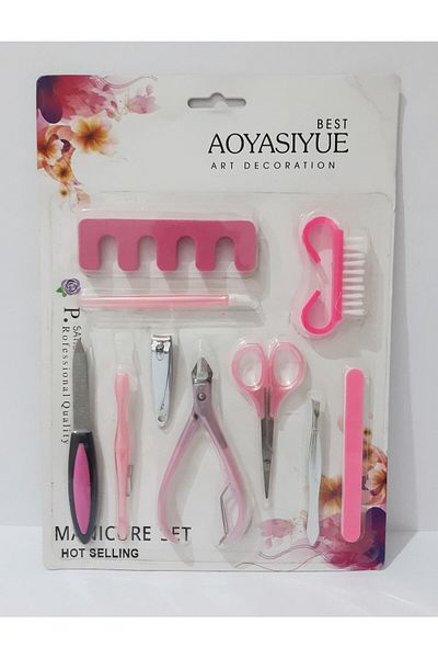 renkli çiçekler Manicure Set 10 Piece Manicure Set