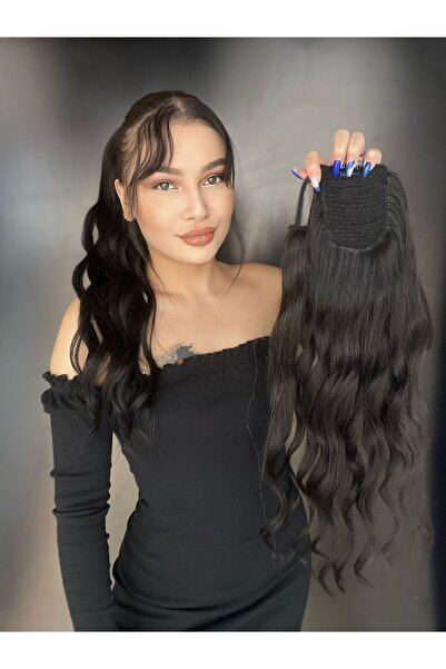 Suzan Peruk Gerçek saç Bağcıklı cırtlı boyanabilir fönlenebilir At kuyruğu 4