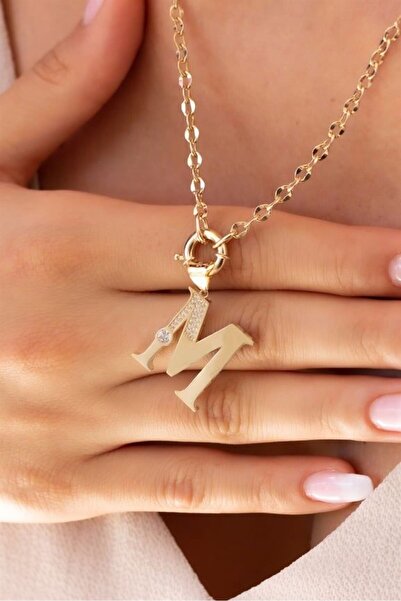 by milo jewellery 14 ayar altın M harf kolye