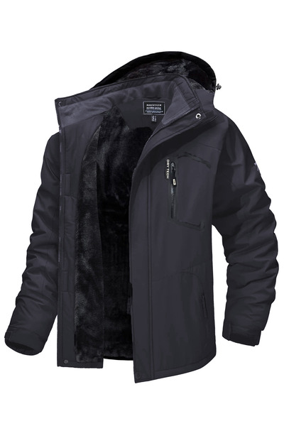 MACSYLEN معطف تزلج مقاوم للماء في الهواء الطلق مع فرو من الداخل