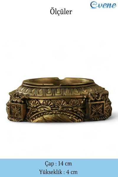 Evene Ashtray Gold Antique Ash Tray Decorative Ashtray 2 Pieces Model 2