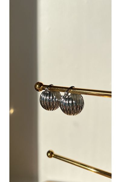 Ebru Atelier STAINLESS UNTARNED STEEL BASKET EARRINGS