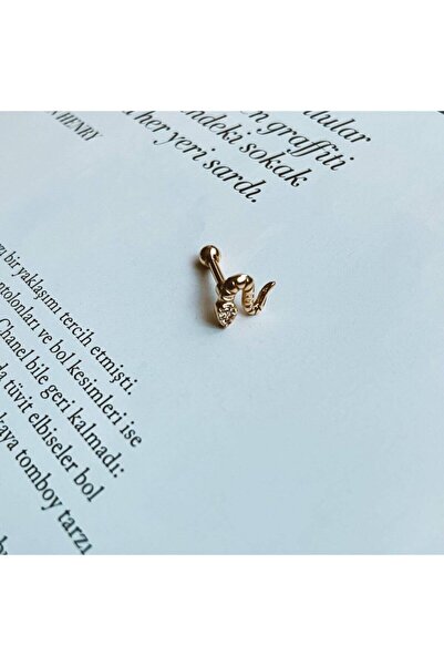 GÜLŞAH SEZER Yılan Figürlü Tragus Çelik Unisex Kıkırdak Küpesi Piercing