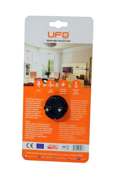UFO 3-Piece Black Surge Protected Socket Set with Switch