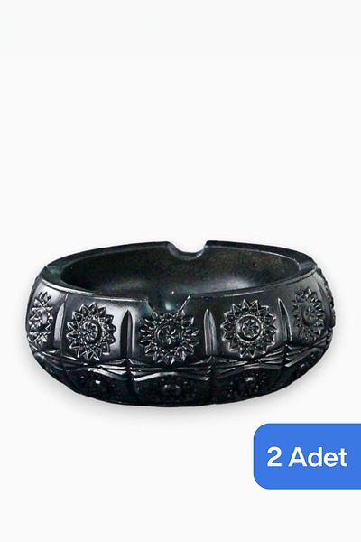 Evene Ashtray Black Ash Tray Decorative Ashtray 2 Pieces Model 4