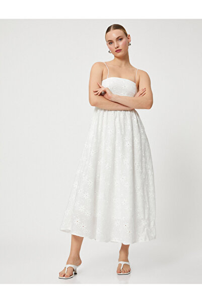 Koton Еластична дълга рокля с презрамки Daisy