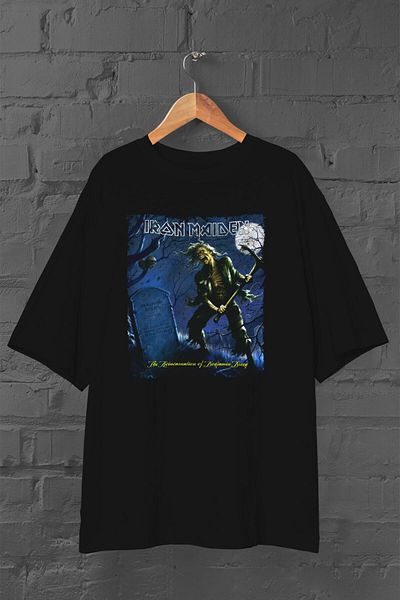 Pisa Art Iron Maiden - Benjamin Breeg Printed Unisex Μαύρο μπλουζάκι Oversize 100% βαμβάκι