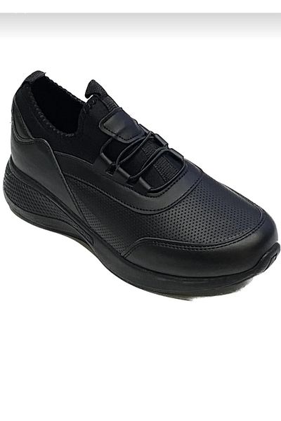 Ayakkabı Ülkesi Elastic Throat Ortopedic Anti-alunecare Talpă ușoară Culoare neagră Piele Casual Pantofi sport pentru femei