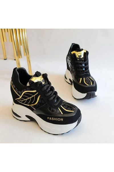 nuaA Nua Pantofi Fashion Leaf Model 10 cm Toc Ascuns Pantofi Sport Casual
