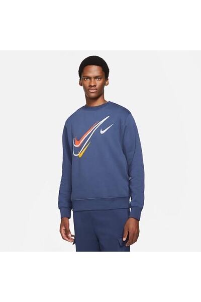 Nike Sportswear Multi Swoosh Graphic Fleece Sweatshirt - Midnight Navy DQ3943-410