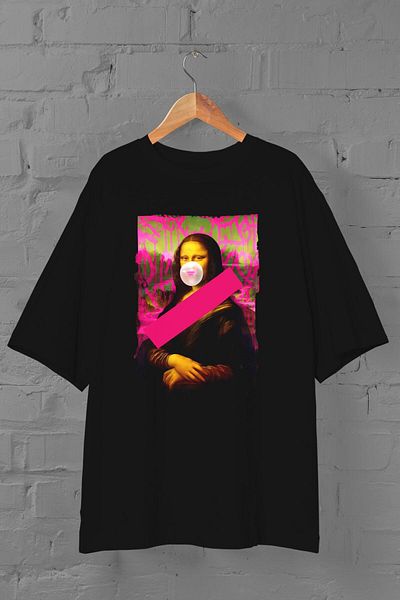 Pisa Art Унисекс тениска с голям размер Mona Lisa Pop Art
