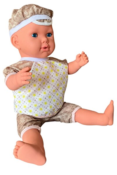 Gamze Oyuncak Büyük Boy Türkçe Konuşan Kel Şapkalı Et Bebek Oyuncak (60 CM)
