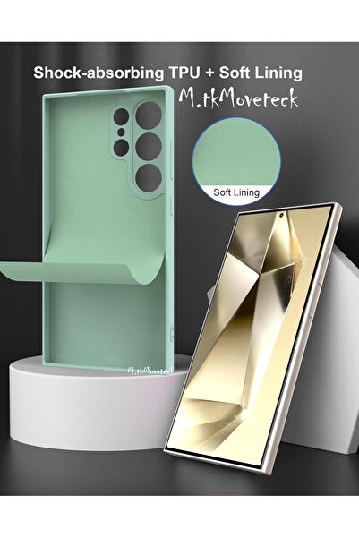 m.tk moveteck Samsung Galaxy S24 Ultra Kılıf Kamera Korumalı Mat Hisli içi Kadife Yumuşak Lansman Renkli Silikon