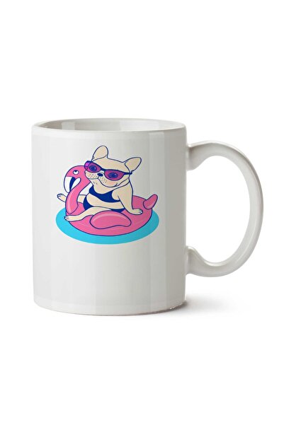 ART HEDİYE كوب مطبوع عليه كلب على وجهين على شكل فلامينجو