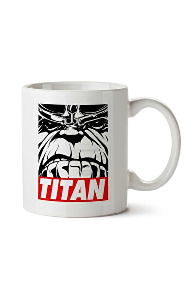 ART HEDİYE كوب مطبوع عليه شعار ثانوس تيتان أوبي على الجانبين