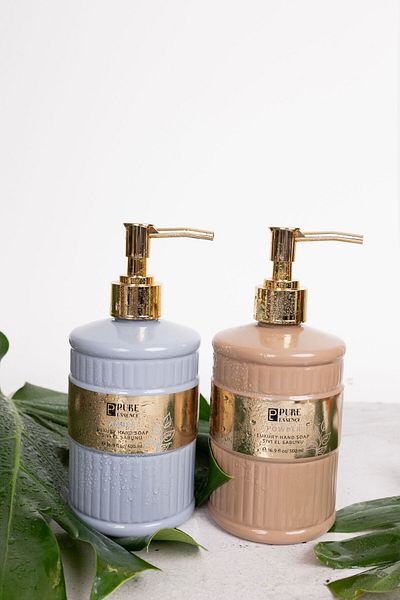 PE PURE ESSENCE Pure Essence Vegan Liquid Soap Amber & Powder 2x500ml Mixed Package
