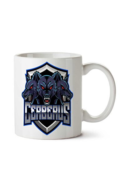 ART HEDİYE كوب Cerberus ذو رأسين مطبوعين على الجانبين