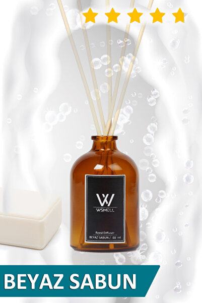 WSMELL Beyaz Sabun White Soap Bambu Çubuklu Doğal Oda Ortam Kokusu Koku Giderici