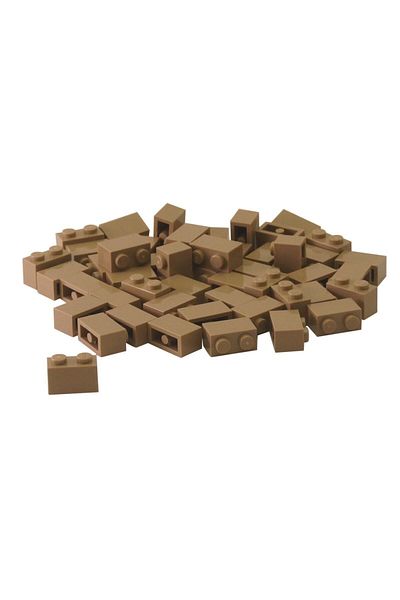 LEGO Accessory Custom Moc Creator Brick 1 X 2 Dark Tan Dark Tan Brick 4 Pieces to Send