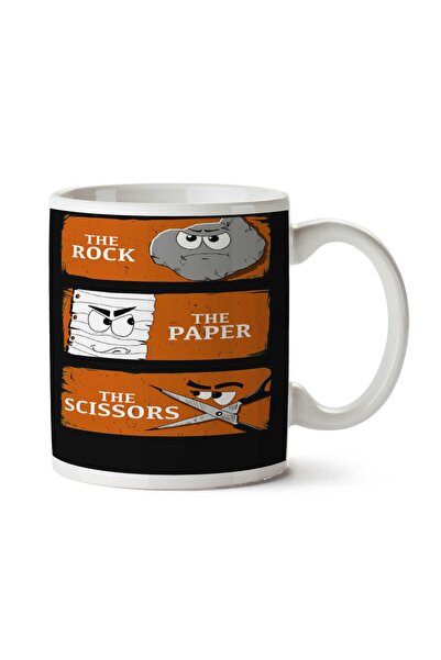 ART HEDİYE كوب The Rock The Paper The Scissors مطبوع على الجانبين