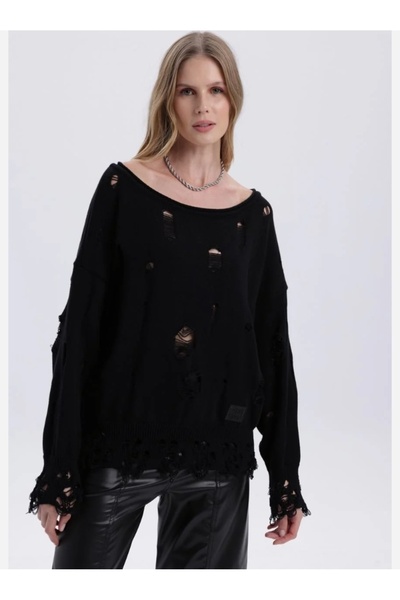 RE DESIGN ETEĞİ SAÇAKLI KADIN TRİKO KAZAK