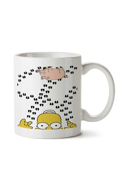 ART HEDİYE كوب مطبوع على الجانبين من The Simpsons Pig