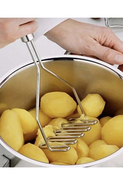 AYGÖREN HOME Practical 24 Cm Luxury Stainless Metal Potato Masher | Potato Masher Puree Maker