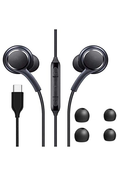 Deppo Trend Samsung Xiaomi Huawei Uyumlu Type-C Kulaklık Hasır Örgü Silikon K...