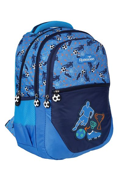 RKY SERENITY New Season Relaxion Primary School Backpack and Lunchbox with Football Figures