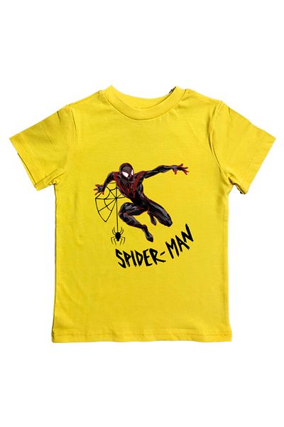 SPIDERMAN лятна детска тениска от памучен пениран плат с щампа на човек паяк