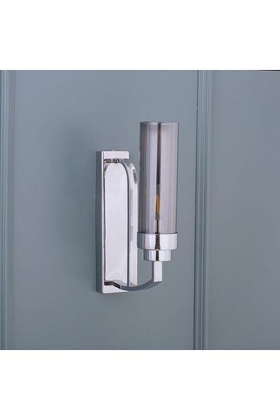 Elit Aydınlatma Chrome Plated Smoked Glass Modern Wall Lamp Sconce