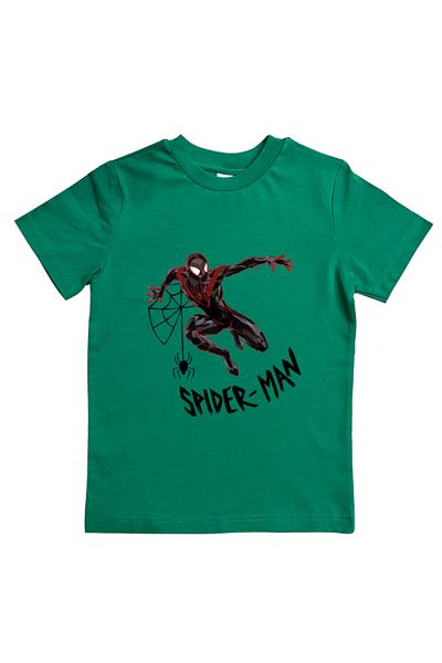 SPIDERMAN лятна детска тениска от памучен пениран плат с щампа на човек паяк
