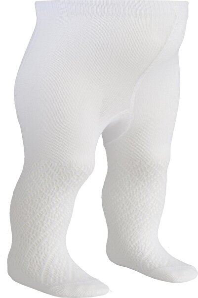 BEBEĞİME ÇORAP Kız Bebek Beyaz File Külotlu Çorap