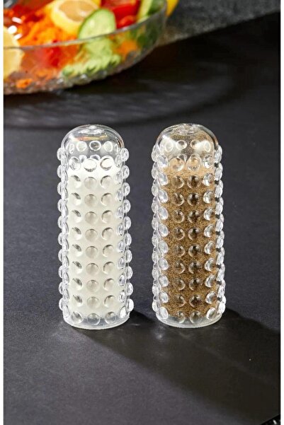 BASTONLU ZÜCCACİYE BONCUK DESENLİ TUZLUK BİBERLİK