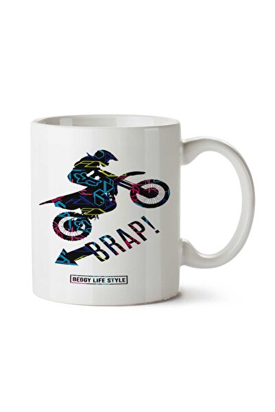 ART HEDİYE كوب Brap Moto Motocros مطبوع على الجانبين