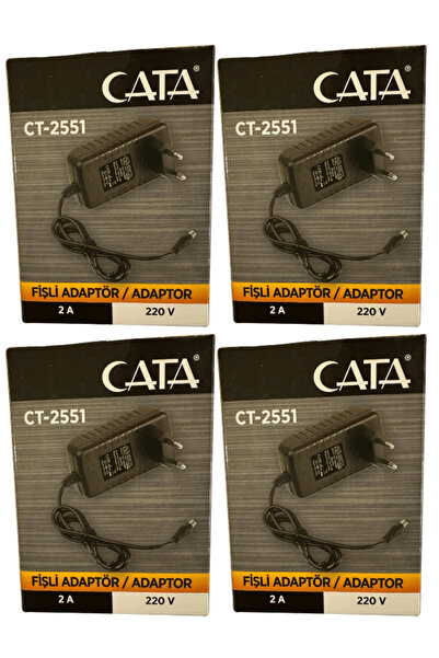 Cata CT-2551 2 Amper 220V Fişli Adaptör (4 Adet)