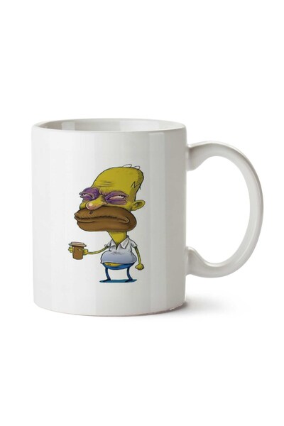 ART HEDİYE كوب مطبوع على الجانبين من Old Homer Simpsons
